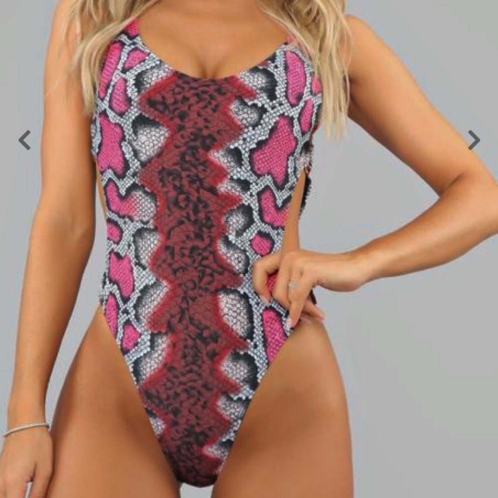 Snakeskin one piece bikini